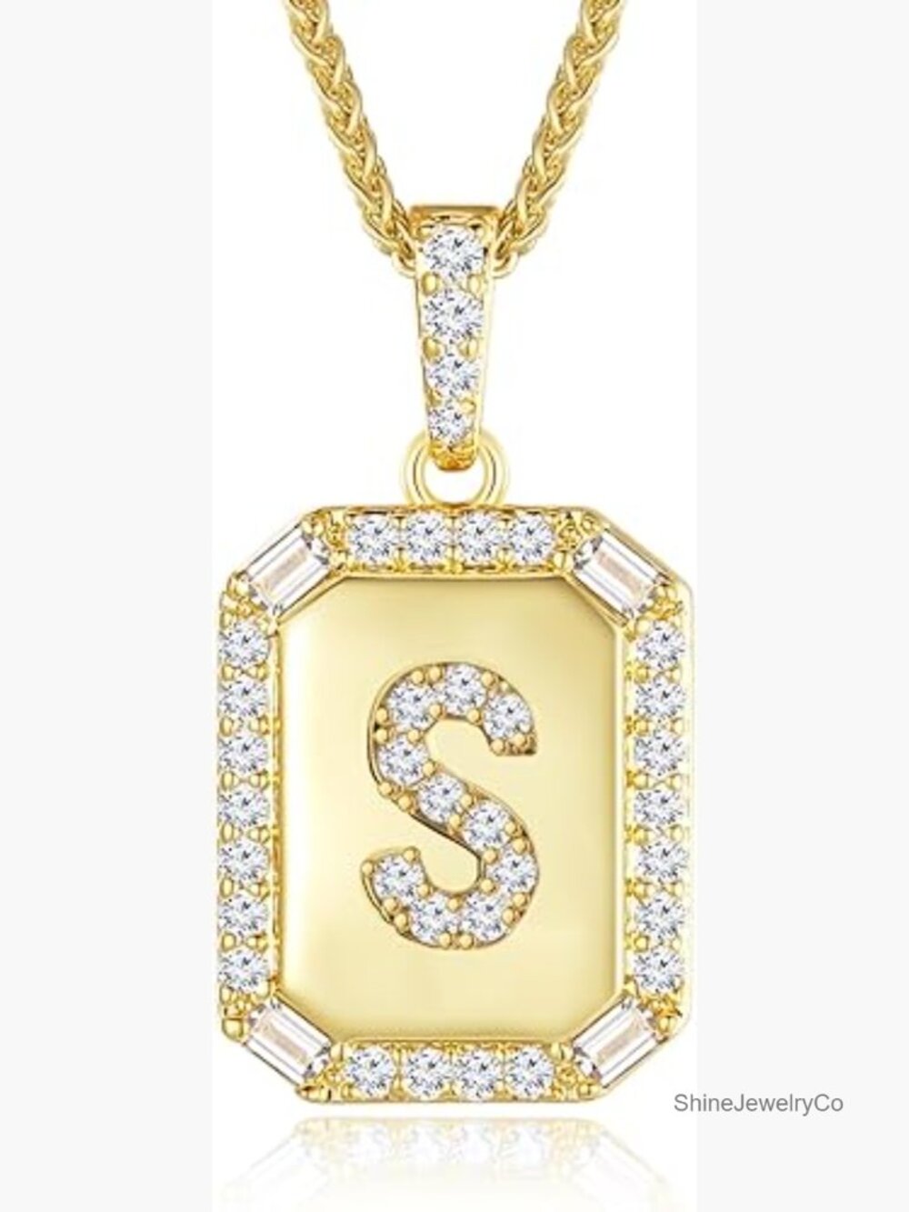 Initial Letter Pendant Necklace, 18k Gold Plated Sterling Silver, Dainty Chain,